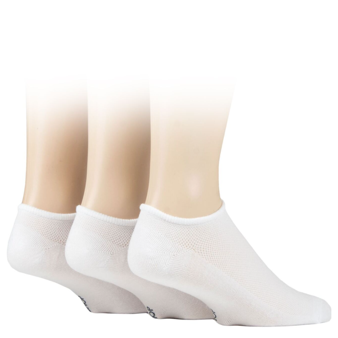 Bamboe loafer sokken wit 3 paar