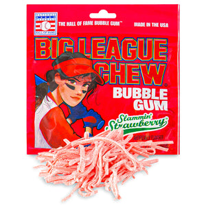 BIG LEAGUE CHEW SLAMMING' STRAWBERRY BUBBLE GUM - Rooted 