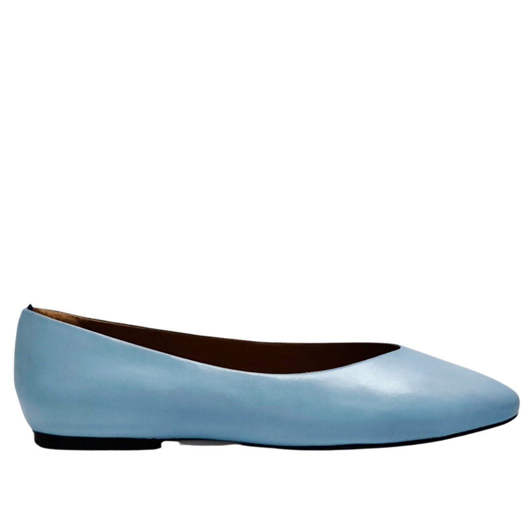 Liza flat - SKY BLUE leather ballet flats with orthotic insole