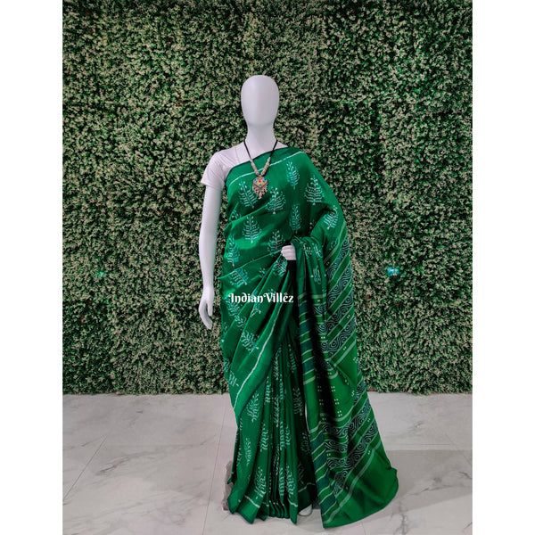Vriksh Green Contemporary Odisha Handloom Silk Saree