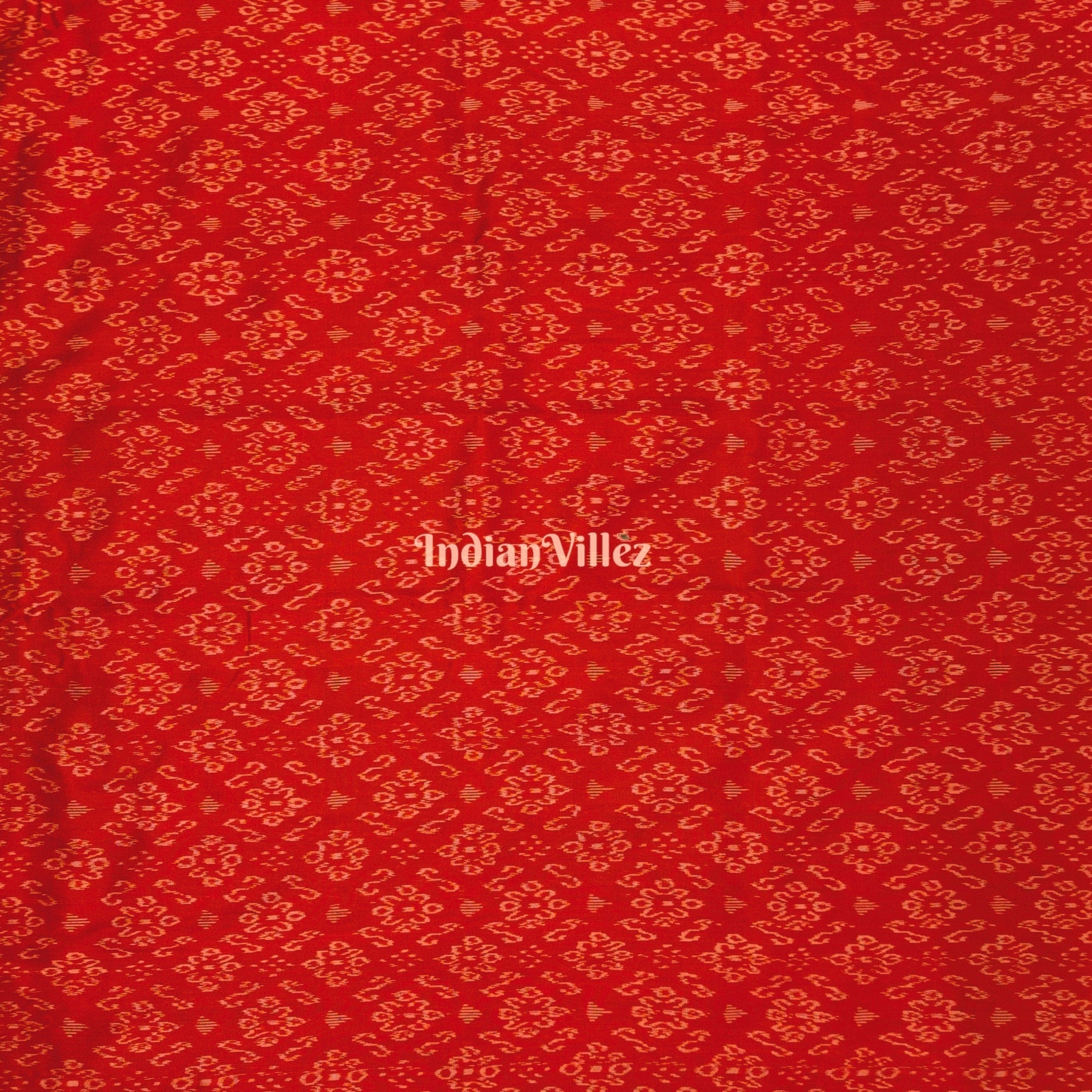 Red Tribal Theme Odisha Ikat Sambalpuri Silk Fabric – IndianVillèz