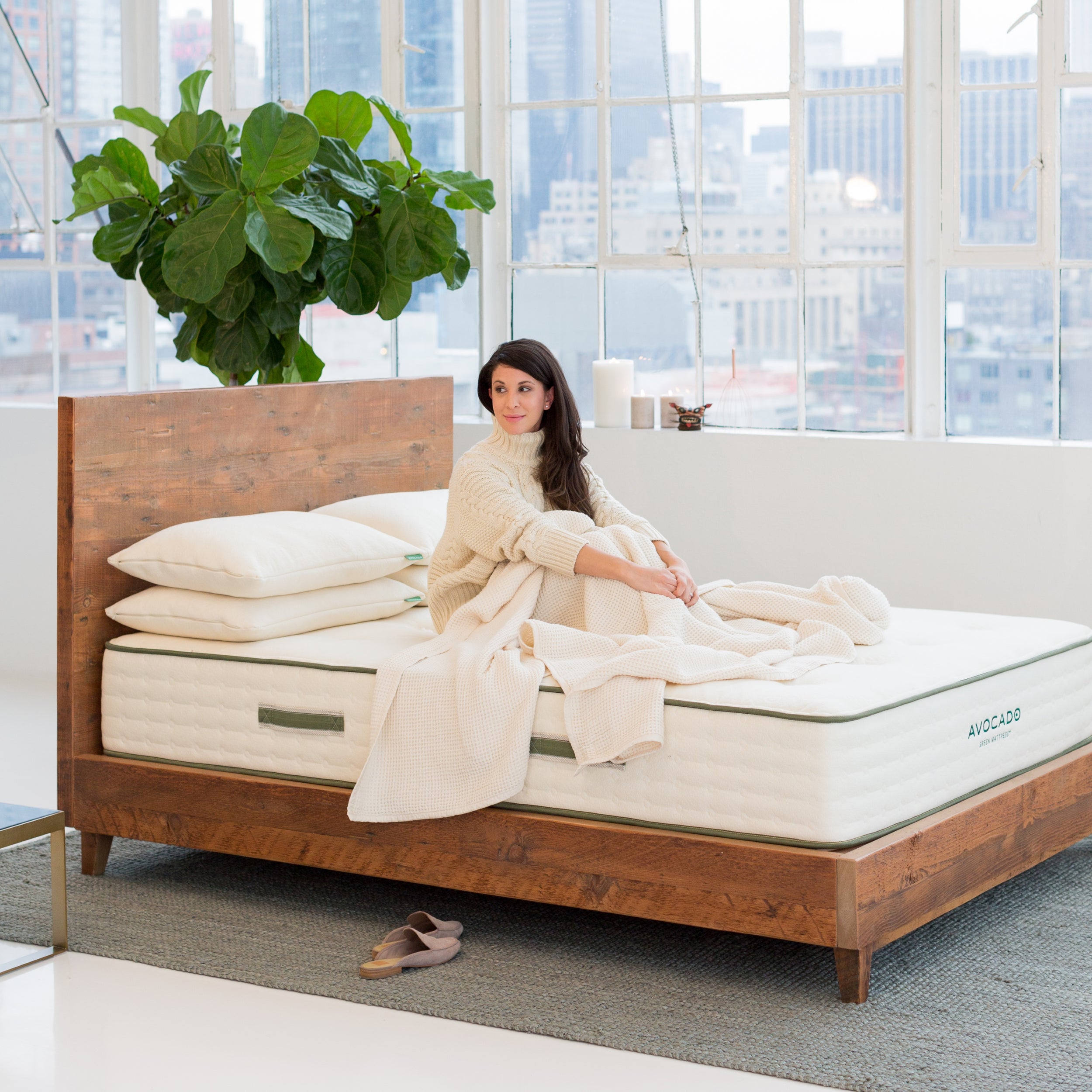 helaas diepte vacht Reclaimed Wood Natural Bed Frames | Avocado Green Mattress®