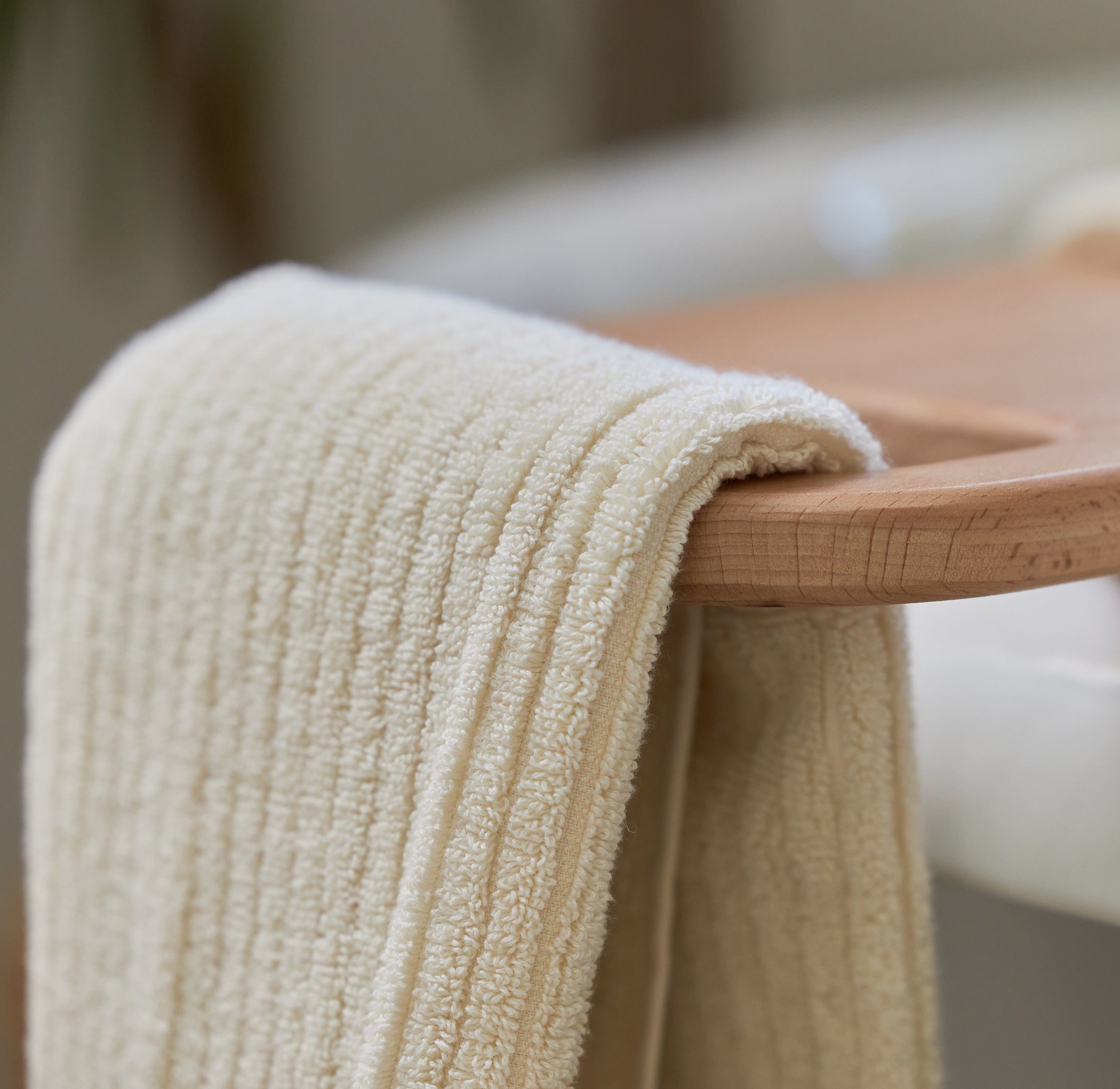 Organic Block Rib Towel, Soft organic cotton bath towel