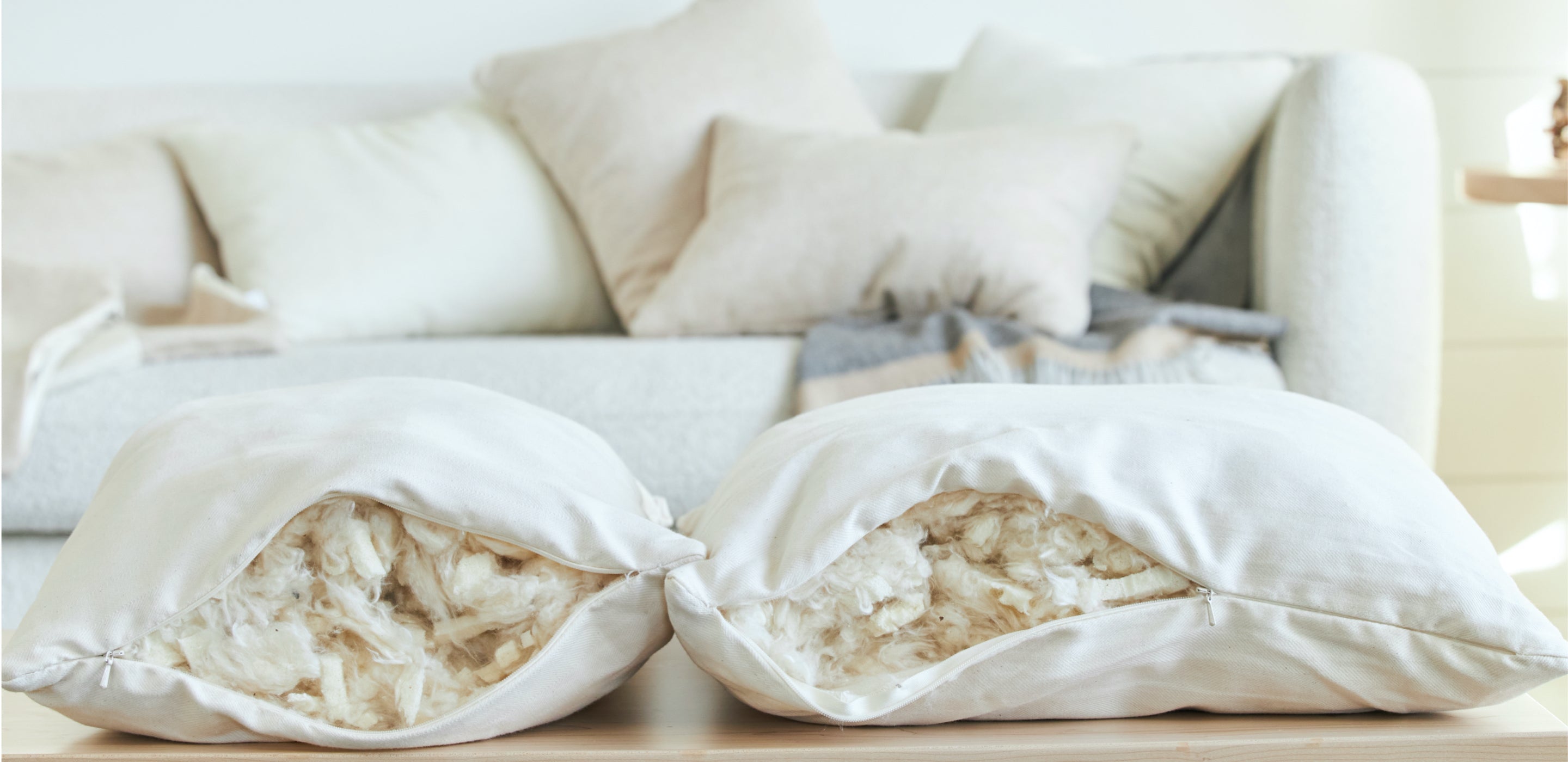 ORGANIC COTTON Filled Pillow Inserts with Organic Cotton Covers