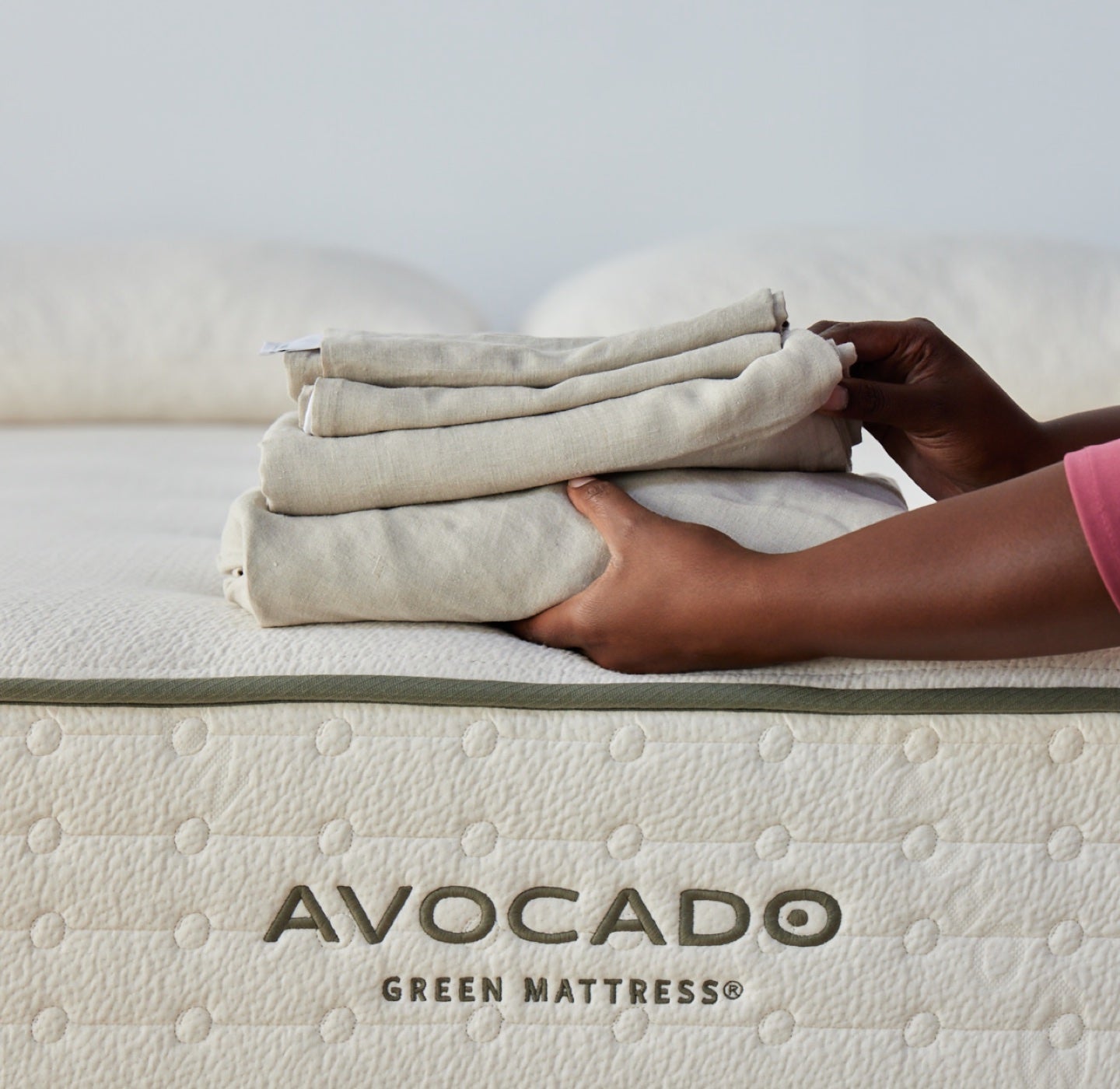 Organic Linen Sheets  Avocado Green Mattress®