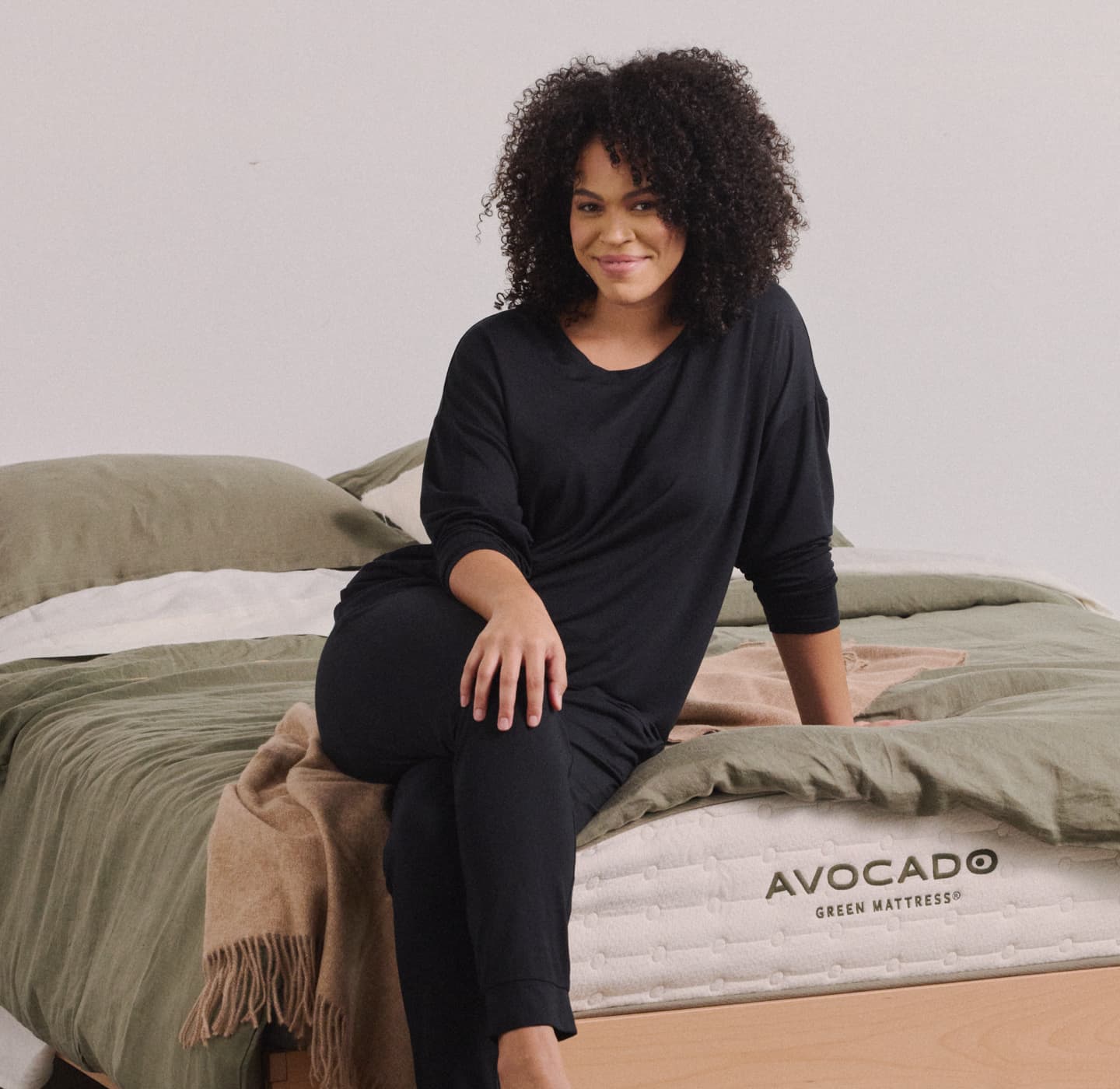 Modal Short Sleeve Pajama Set  Avocado – Avocado Green Mattress