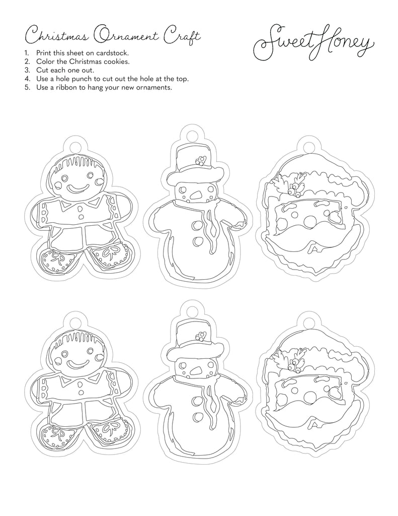 Printable Paper Christmas Cookie Ornaments