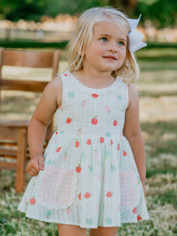 Ruffled Pocket Tunic Set - Green Apple Medley