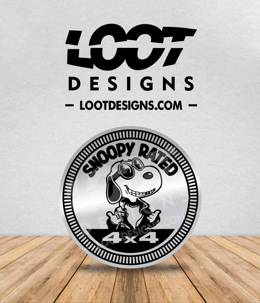 Snoopy Rated Badge For Jeep Loot Designs