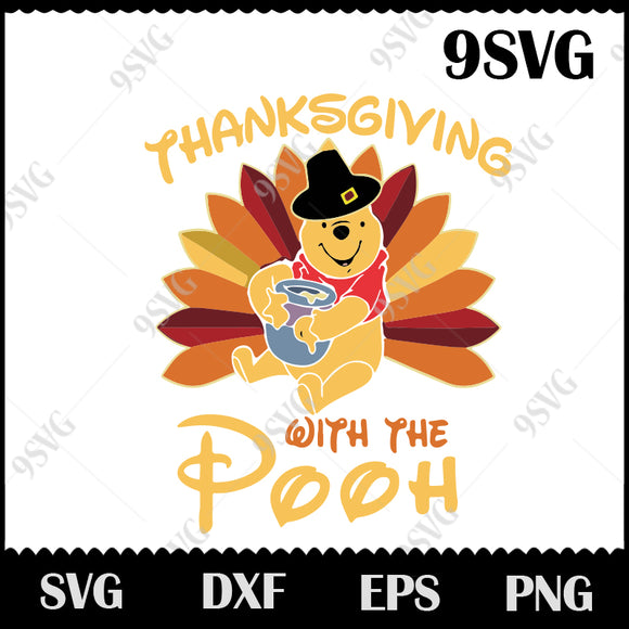 Download Thanksgiving With The Pooh Bear Svg Happy Thanksgiving Day Svg Png 9svg