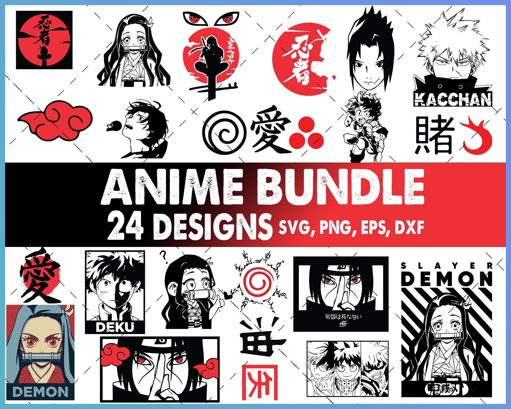 Download Anime Bundle Japanese Svg D Emon Slayer Anime Masks 99svg