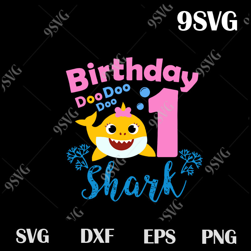 First Shark S Birthday Svg Yellow Shark Svg Shark Svg Family Svg P 99svg