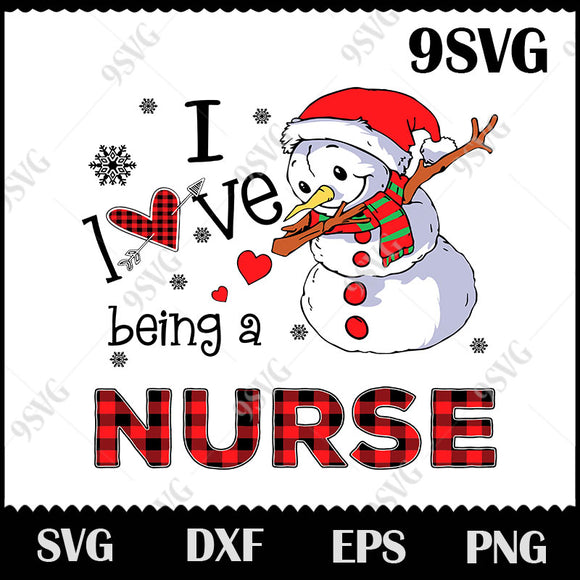 Download I Love Being A Nurse Svg Snowman Svg Merry Christmas Svg Png Dxf 9svg