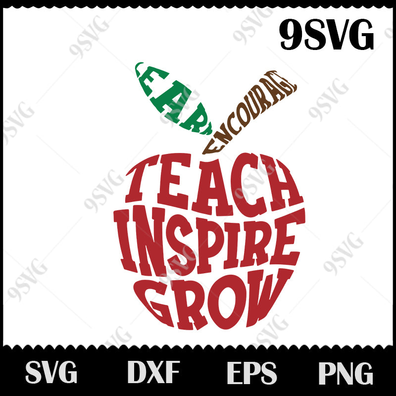 Download Teach Inspire Grow Svg Student Svg Teacher Svg Apple Logo 99svg