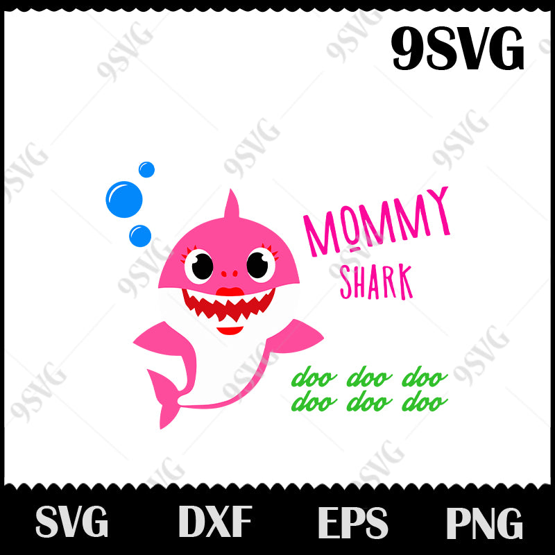 Mommy Shark Svg Pink Shark Svg Shark Svg Family Svg Baby Shark Svg 99svg
