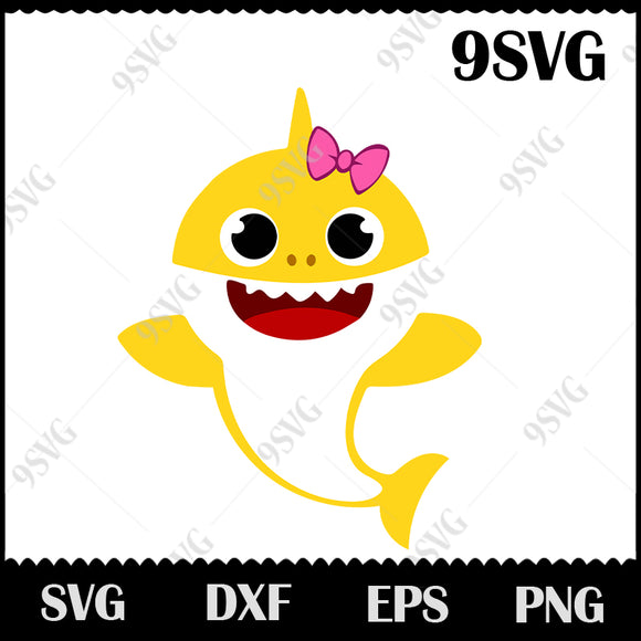 Free Free 100 Pink Baby Shark With Bow Svg SVG PNG EPS DXF File