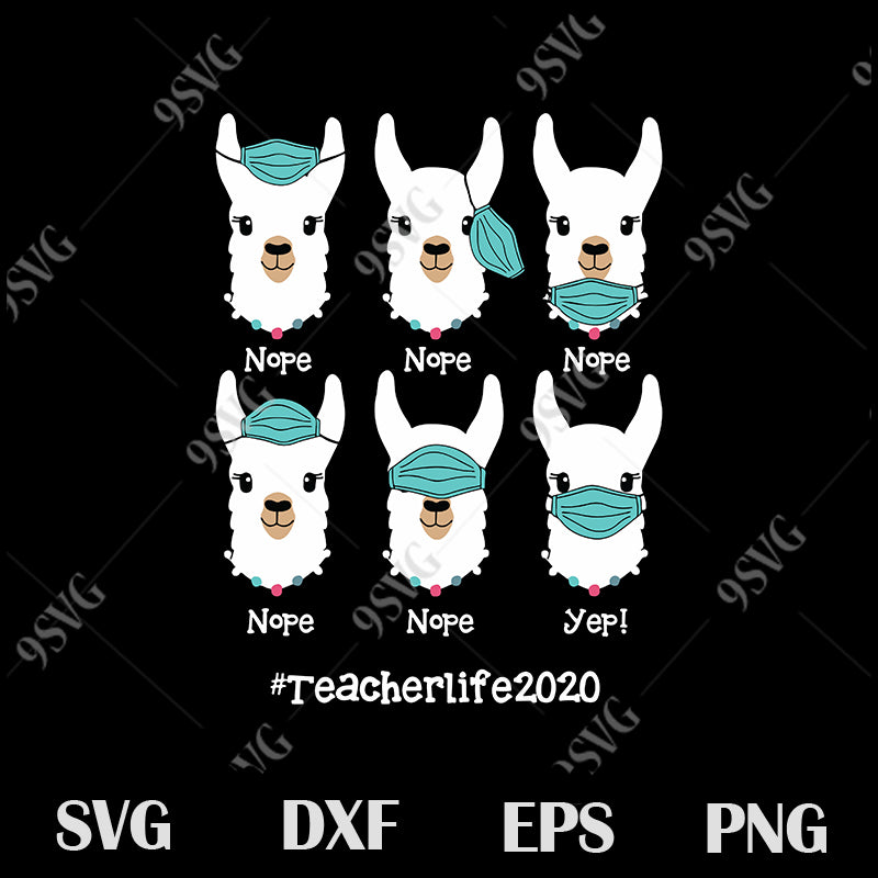 Download Llama Wear Face Mask Svg Teacher Life 2020 Svg Teacher Svg Png Eps 99svg