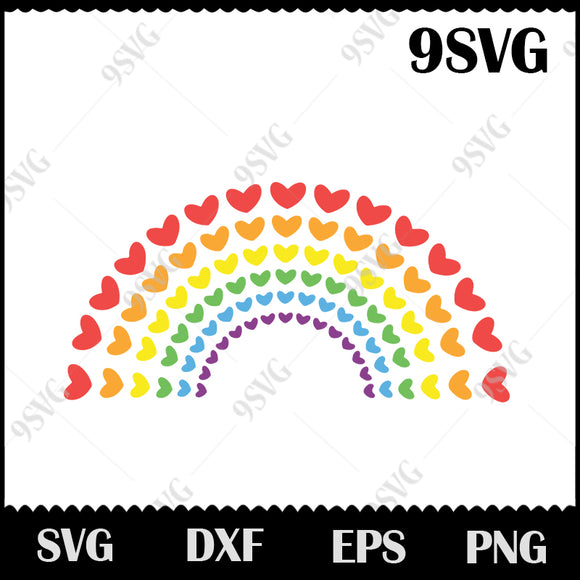 Download Rainbow Svg Heart Rainbow Svg Pride Day Svg Lgbt Svg Png Eps Dxf 9svg