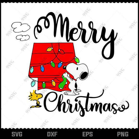 Download Snoopy Decorate Christmas House Svg Merry Christmas Svg Png Dxf Ep 9svg