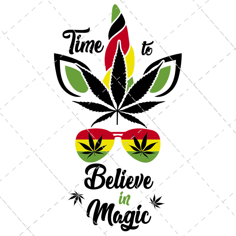 Download Unicorn Weed Svg, Time To Believe In Magic Svg, Cannabis ...