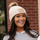 Charlie Brown White Speckled Pom Beanie