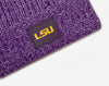 LSU Tigers Purple and White Speckled Speckled Pom Beanie