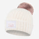 White Speckled Rose Foil Pom Beanie