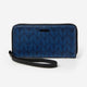 Navy Knit Vinyl Wristlet