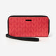 Red Knit Vinyl Wristlet