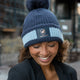 Harry Potter Ravenclaw Navy and Light Blue Pom Beanie