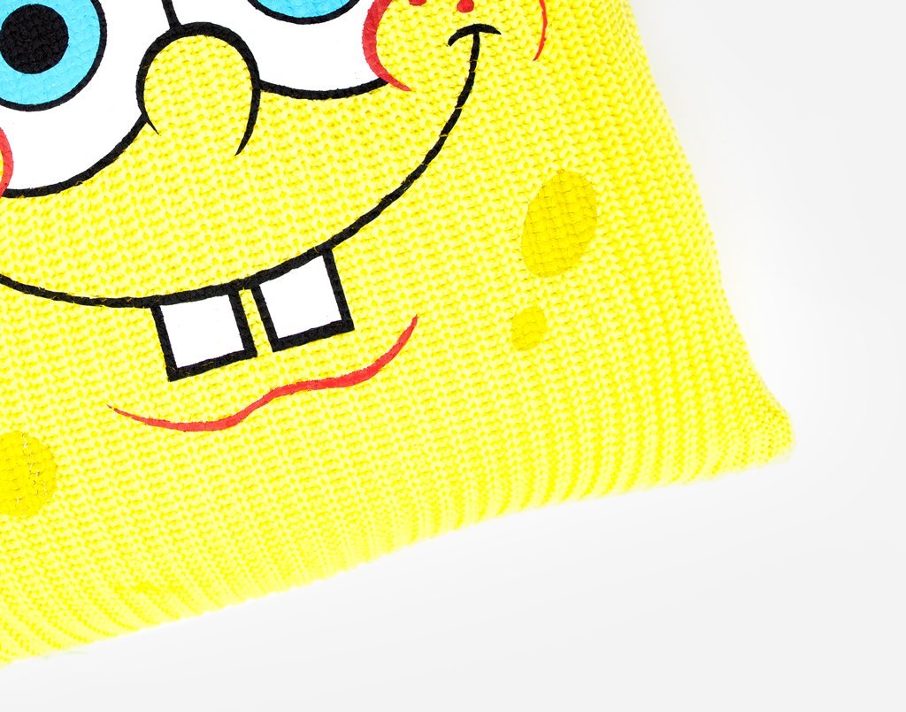Love Your Melon Spongebob Squarepants Face Yellow Knit Pillow