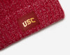 USC Trojans Crimson and White Speckled Pom Beanie