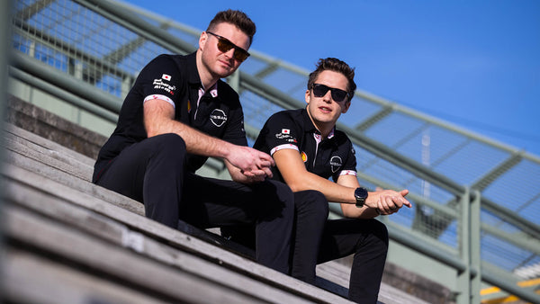 Nissan's Formula E team wearing their Coral Eyewear