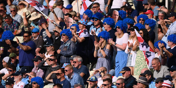 Barmy Army wearing an array of merchandise to support the cricket teams