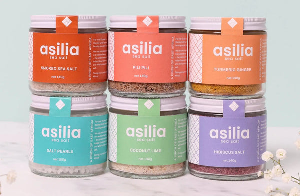 Asilia Salt's full range of products available on Alvio