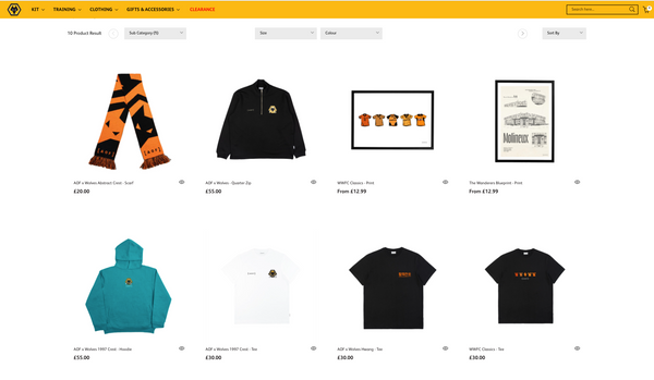 Art of Football's range of Wolves merchandise