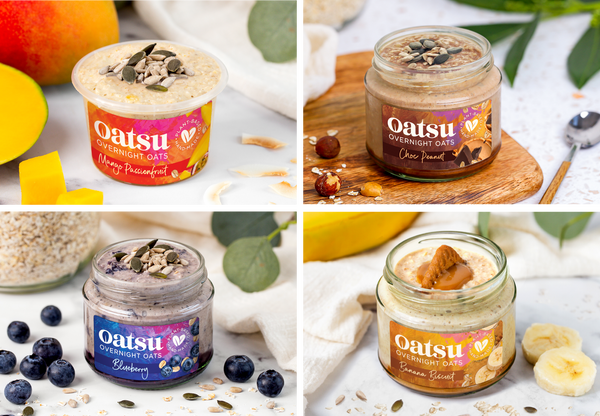 The Oatsu range of overnight oats on Alvio, the ecom partner platform