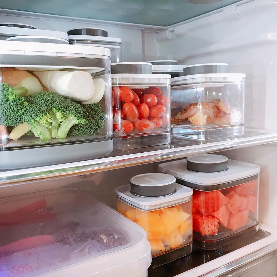 variety food in refrigerator