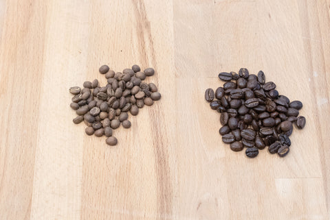 Different roasted level beans