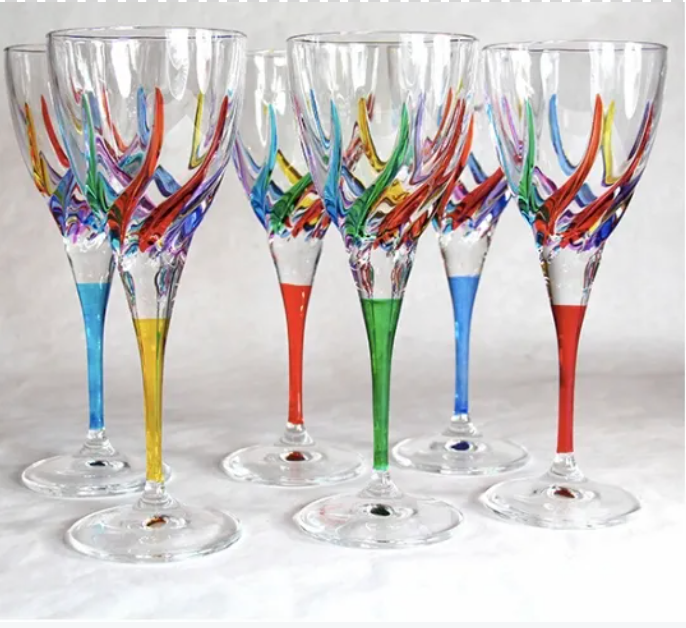 Trix Blue Stemmed Wine Glass 8oz