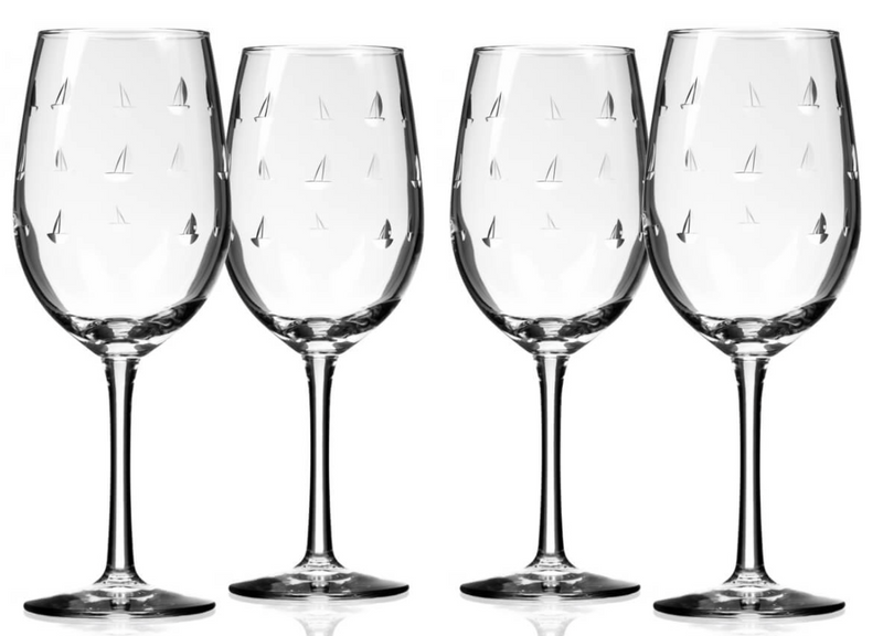 Palm Tree 8.5oz Stemless Champagne Flute | Set of 4 | Rolf Glass