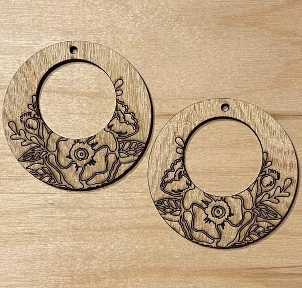 Patterned Acrylic and Wood Bee Print Earring Blanks, DIY Jewelry