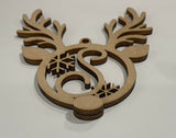 Reindeer Letter Unfinished wood ornament