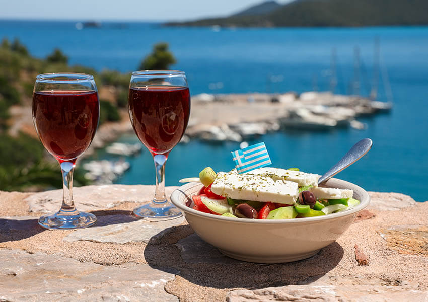 ancient greek bread and wine