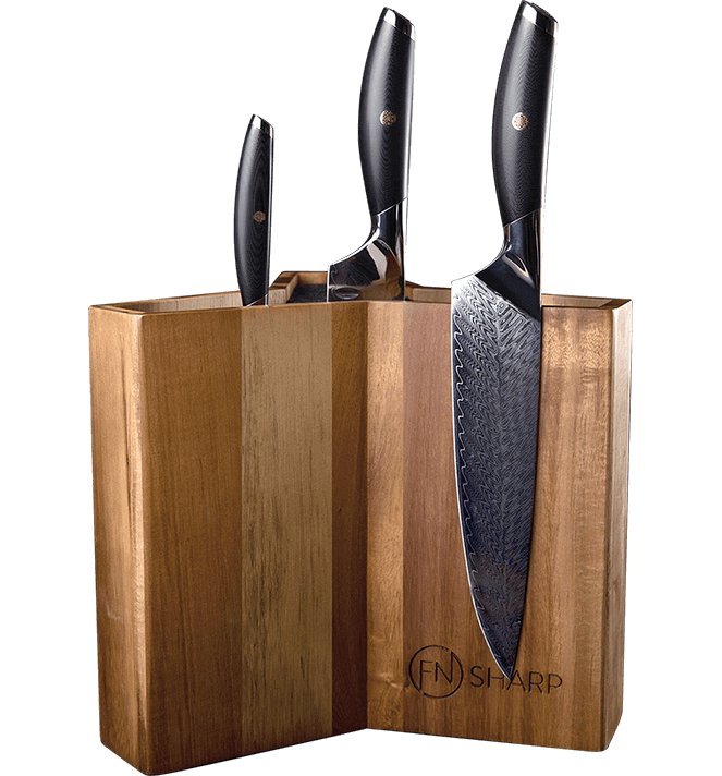 F.N. Sharp Japanese Damascus 3 Knife Set Without Knife Block