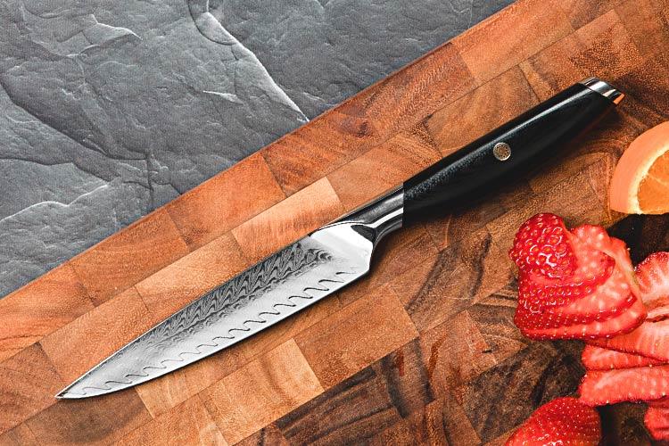 Damascus Boning Knife for Meat Cutting 13 Handmade Fillet Knife Thin Sharp  Chef Kitchen Knife with Leather sheath Wood Handle vk3731