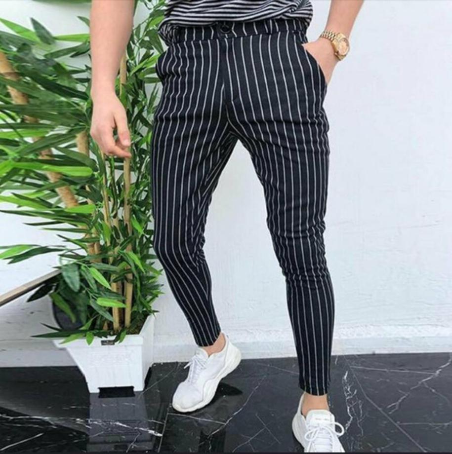 men's striped casual trousers