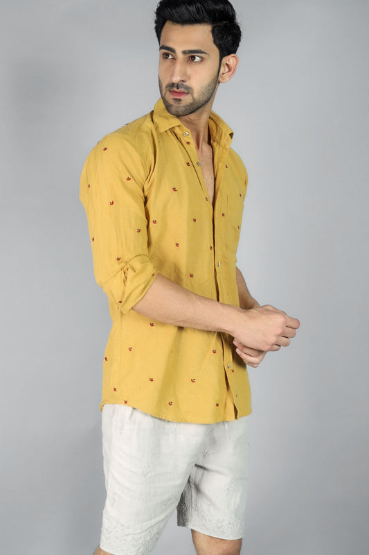 Leon Men's Embroidered Shirt  Finespun Clothing – Thefinespun