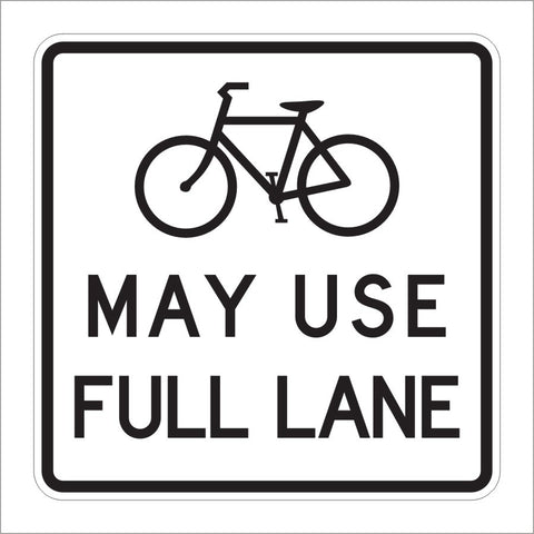 bicycles may use full lane