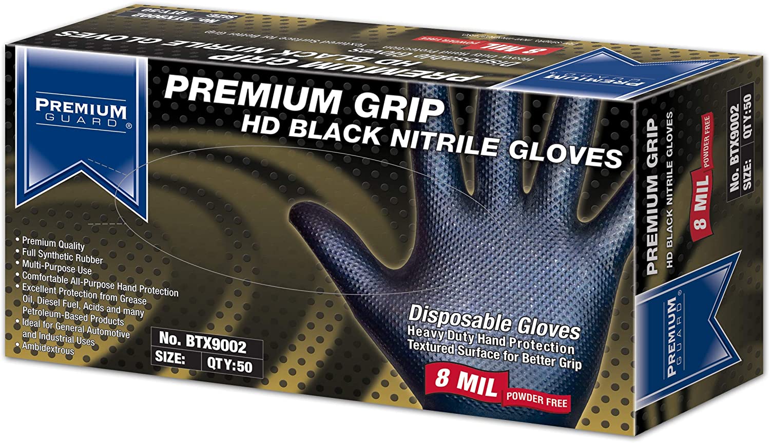 Premium Guard - Nitrile Grip Gloves BTX9002, 50 Gloves per Box